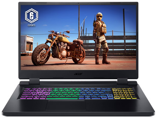 Acer Gaming Laptop Nitro AN517 - 12th Generation H-Series i7 16GB DDR5 RAM 1TB SSD NVIDIA RTX 4050 Graphics 4-Zone RGB Backlit Keyboard 17.3" 144Hz IPS FHD Screen