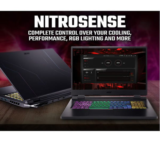 Acer Gaming Laptop Nitro AN517 - 12th Generation H-Series i7 16GB DDR5 RAM 1TB SSD NVIDIA RTX 4050 Graphics 4-Zone RGB Backlit Keyboard 17.3" 144Hz IPS FHD Screen